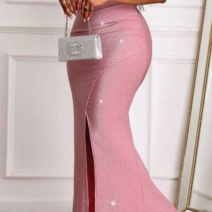 SHEIN Pink Glitter Pencil Dress